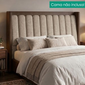 Cabeceira Casal 140 cm Lumina Com Frame Linho TCA 202 Corino TCS 721 PEER