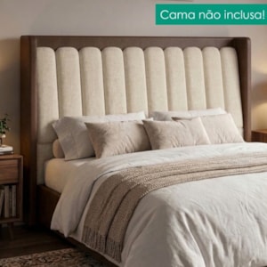 Cabeceira Casal 140 cm Lumina Com Frame Linho TCA 210 Corino TCS 721 PEER