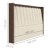 Cabeceira Casal 140 cm Lumina LED Com Frame Boucle TCA 310 Corino TCS 721 PEER