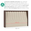 Cabeceira Casal 140 cm Lumina LED Com Frame Boucle TCA 310 Corino TCS 721 PEER