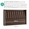 Cabeceira Casal 140 cm Lumina LED Com Frame Corino TCS 721 PEER