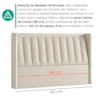 Cabeceira Casal 140 cm Lumina LED Com Frame Corino TCS 725 PEER