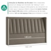 Cabeceira Casal 140 cm Lumina LED Com Frame Corino TCS 726 PEER