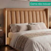 Cabeceira Casal 140 cm Lumina LED Com Frame Corino TCS 727 PEER