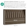 Cabeceira Casal 140 cm Lumina LED Com Frame Corino TCS 729 PEER