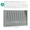 Cabeceira Casal 140 cm Lumina LED Com Frame Linho SL 66 PEER