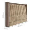 Cabeceira Casal 140 cm Lumina LED Com Frame Veludo TCA 312 Corino TCS 729 PEER