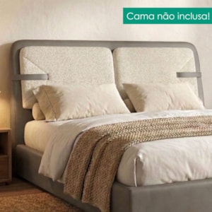 Cabeceira Casal 140 cm Malu Com Frame Boucle TCA 310 Corino TCS 726 PEER