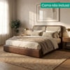 Cabeceira Casal 140 cm Malu Com Frame Linho TCA 202 Corino TCS 721 PEER