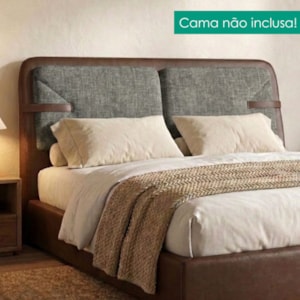 Cabeceira Casal 140 cm Malu Com Frame Linho TCA 208 Corino TCS 721 PEER