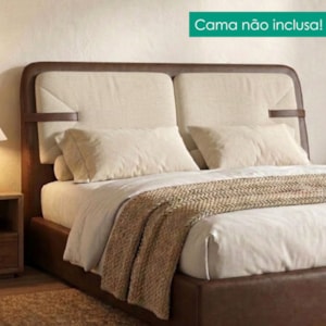 Cabeceira Casal 140 cm Malu Com Frame Linho TCA 210 Corino TCS 721 PEER