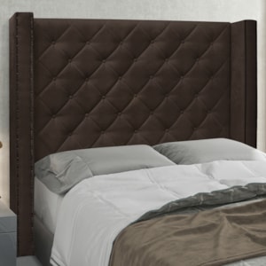 Cabeceira Casal 140 cm Vicenza Suede Café Ezz Milani Store
