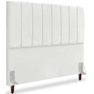 Cabeceira Casal 140cm Arlla Suede Branco RM Cabeceira Casal 140cm Arlla Suede Branco RM