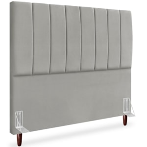 Cabeceira Casal 140cm Arlla Suede Cinza Claro RM Cabeceira Casal 140cm Arlla Suede Cinza Claro RM