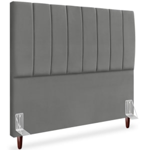 Cabeceira Casal 140cm Arlla Suede Cinza RM Cabeceira Casal 140cm Arlla Suede Cinza RM