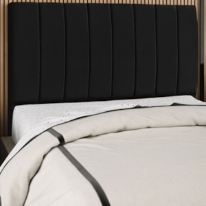 Cabeceira Casal 140cm Arlla Suede Preto RM