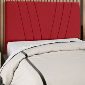 Cabeceira Casal 140cm Bell Suede Vermelho RM