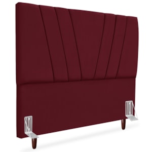 Cabeceira Casal 140cm Bell Suede Vinho RM