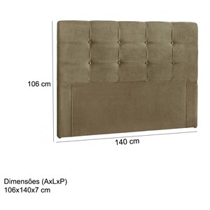 Cabeceira Casal 140cm Daiana Suede Taupe ID Milani Store