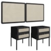 Cabeceira Casal 160 cm 02 Mesas Cabeceira Palinha 27978 Nero Preto Artesano