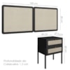Cabeceira Casal 160 cm 02 Mesas Cabeceira Palinha 27978 Nero Preto Artesano
