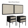 Cabeceira Casal 160 cm 02 Mesas Cabeceira Palinha 27978 Nero Preto Artesano