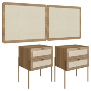 Cabeceira Casal 160 cm 02 Mesas Cabeceira Palinha 28978 Hanover Dourado Artesano