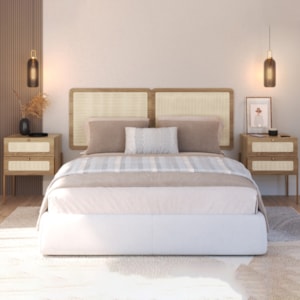 Cabeceira Casal 160 cm 02 Mesas Cabeceira Palinha 28978 Hanover Dourado Artesano