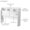 Cabeceira Casal 2 Portas 145 cm MDF Jessica Branco Decmade