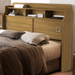 Cabeceira Casal 2 Portas 145 cm MDF Jessica Nature Off Decmade