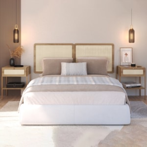 Cabeceira Casal e 2 Mesas Cabeceira Palinha 28977 Hanover Dourado Artesano