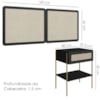 Cabeceira Casal e 2 Mesas Cabeceira Palinha 28977 Nero Dourado Artesano