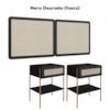Cabeceira Casal e 2 Mesas Cabeceira Palinha 28977 Nero Dourado Artesano