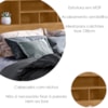 Cabeceira Casal Havana 156 cm Nature Tebar