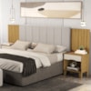 Cabeceira Casal Queen Com 2 Mesas Laterais MDF Elena Nature Off Decmade