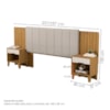 Cabeceira Casal Queen Com 2 Mesas Laterais MDF Elena Nature Off Decmade