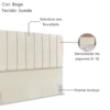 Cabeceira e Recamier Bau Casal 140 cm Dalia Suede Bege Artte