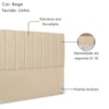 Cabeceira e Recamier Bau Queen 160 cm Dalia Linho Bege Artte