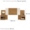 Cabeceira Extensivel Araguaia 255 cm Freijo Cinza Off White Flex Moval