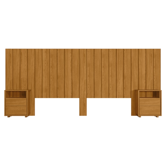 Cabeceira Extensivel Com 2 Mesas Laterais MDF Frida 315 cm Cinamomo Madetec