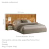 Cabeceira Extensivel Com 2 Mesas Laterais MDF Frida 315 cm Cumaru Opala Madetec