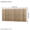 Cabeceira Modulada Casal 140 cm Com Led Boucle Bege Milani Store