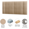 Cabeceira Modulada Casal 140 cm Com Led Boucle Bege Milani Store