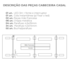 Cabeceira Modulada Casal 140 cm Com Led Boucle Bege Milani Store