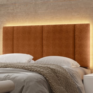 Cabeceira Modulada Casal 140 cm Com Led Boucle Terracota Milani Store