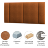 Cabeceira Modulada Casal 140 cm Com Led Boucle Terracota Milani Store