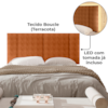 Cabeceira Modulada Casal 140 cm Com Led Boucle Terracota Milani Store