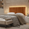 Cabeceira Modulada Casal 140 cm Com Led Boucle Terracota Milani Store