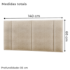 Cabeceira Modulada Casal 140 cm Com Led Linho Bege Milani Store
