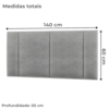 Cabeceira Modulada Casal 140 cm Com Led Linho Cinza Milani Store